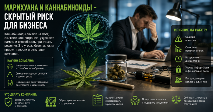 Чем опасен сотрудник, употребляющий марихуану и каннабиноиды