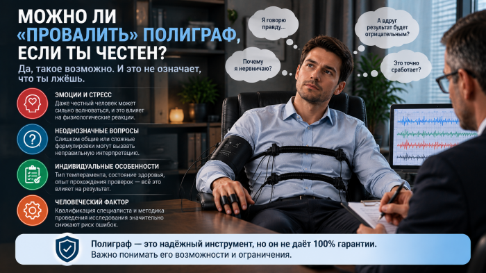 Можно ли провалить полиграф, если ты честен